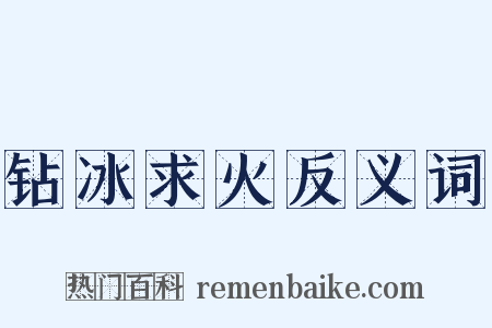 钻冰求火反义词是什么意思的图片